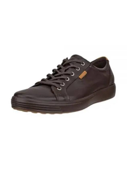 Men's Soft 7 M Leather Low Top Sneakers Mocha - ECCO - BALAAN 2