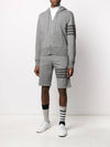 Men's Diagonal Armband Loopback Relaxed Fit Zip Up Hoodie Grey - THOM BROWNE - BALAAN 5