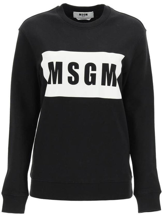 Women's Square Logo Sweatshirt Black - MSGM - BALAAN 1