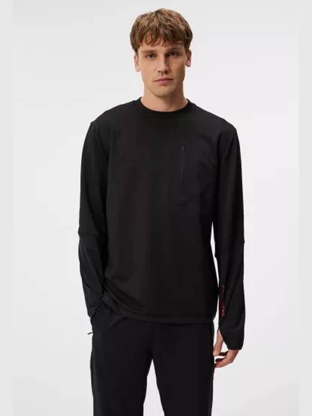 Alonso Crew Neck Long Sleeve T-Shirt Black - J.LINDEBERG - BALAAN 3