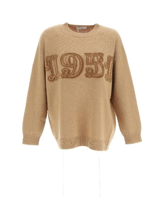 Logo Wool Knit Top Camel - MAX MARA - BALAAN 2