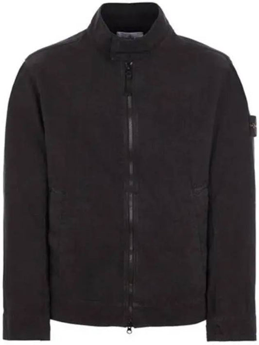 Tela Mock Neck Zip-up Jacket Black - STONE ISLAND - BALAAN 2