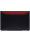 Big Metal Logo Two-Tone Card Wallet Black Red - PRADA - BALAAN 5