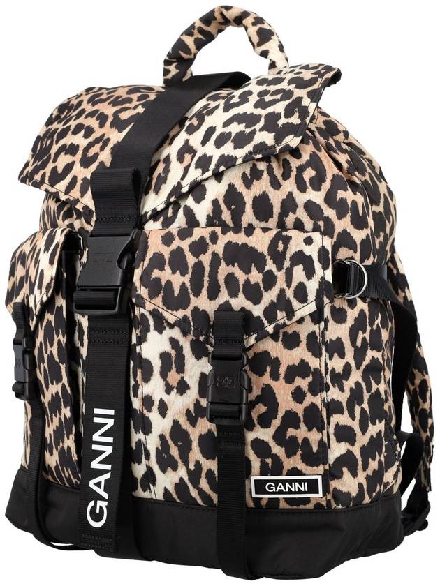 Leopard Tech Backpack Brown - GANNI - BALAAN 4