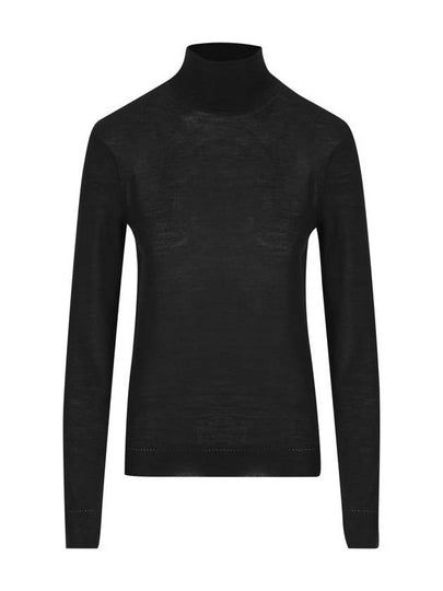 Cassandre Wool Turtle Neck Black - SAINT LAURENT - BALAAN 2