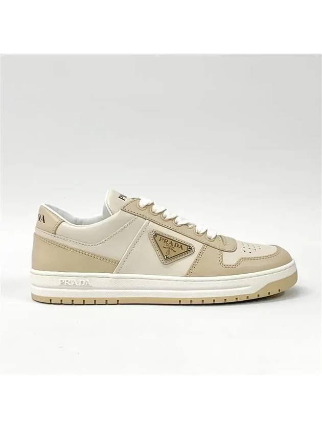 1E792M Triangle Logo Downtown Perforated Leather Sneakers - PRADA - BALAAN 1