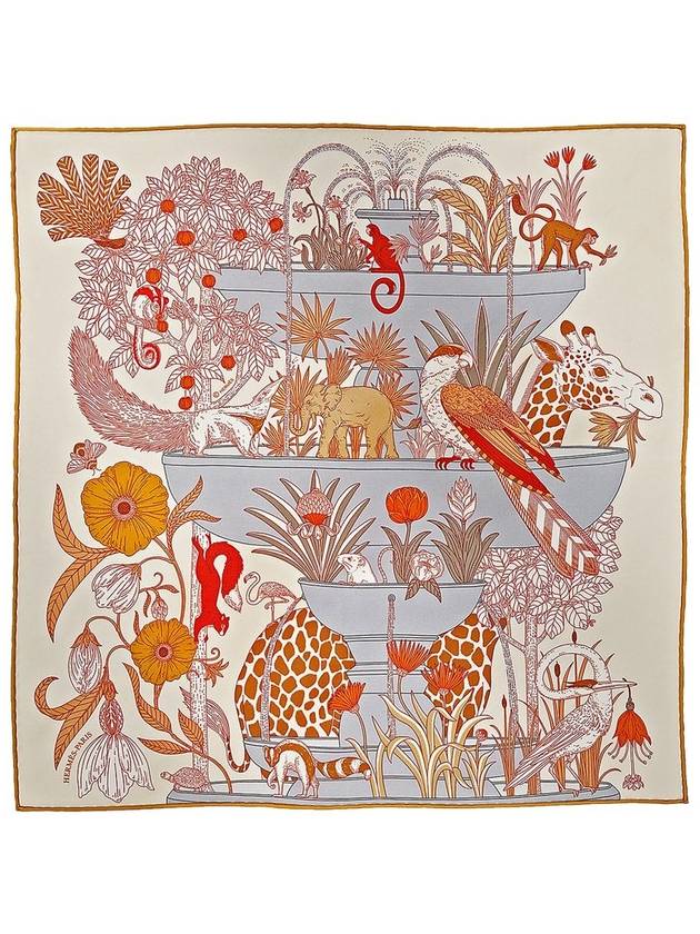 Precious Paradise Silk Scarf 45 Cream - HERMES - BALAAN 2