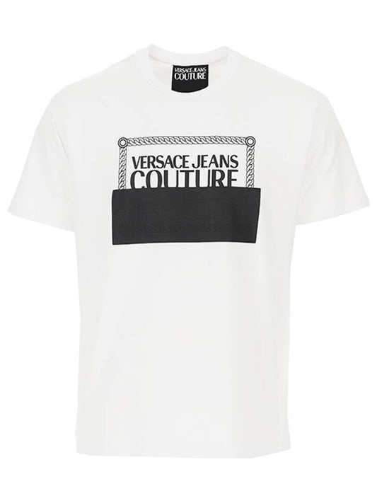 Jeans Couture Logo Graphic Short Sleeve T-Shirt White - VERSACE - BALAAN 2