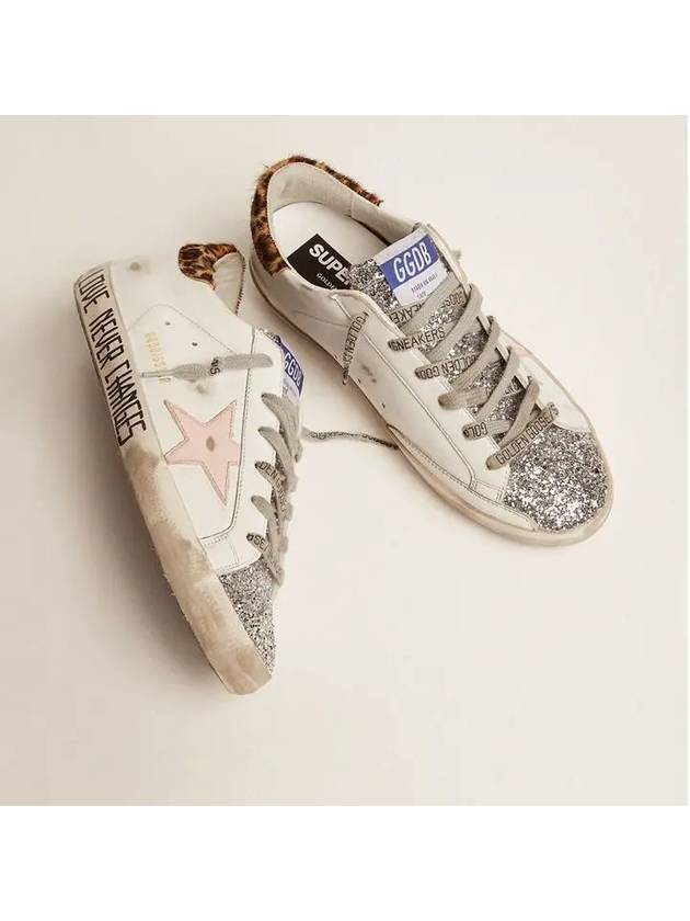 Superstar Glitter Leopard Tab Low Top Sneakers White Pink - GOLDEN GOOSE - BALAAN 3