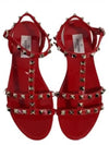 Rockstud Strap Sandals Red - VALENTINO - BALAAN 5