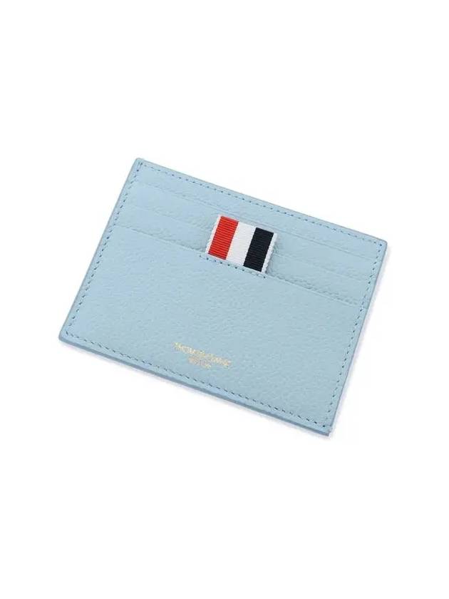 Pebble Calfskin 4-Bar Applique Note Card Wallet Blue - THOM BROWNE - BALAAN 7