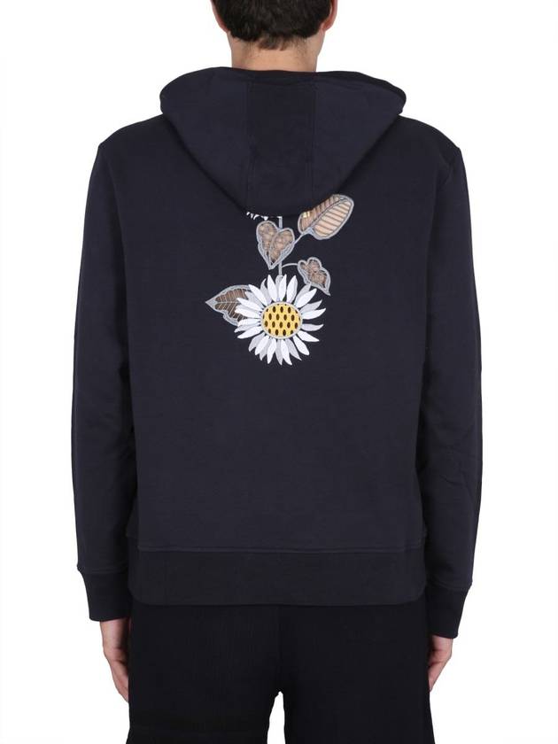 Loopback Broderie Anglaise Relaxed Cotton Hoodie Navy - THOM BROWNE - BALAAN 5