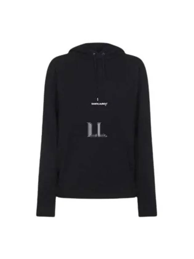 Signature Logo Hooded Top Black - SAINT LAURENT - BALAAN 2