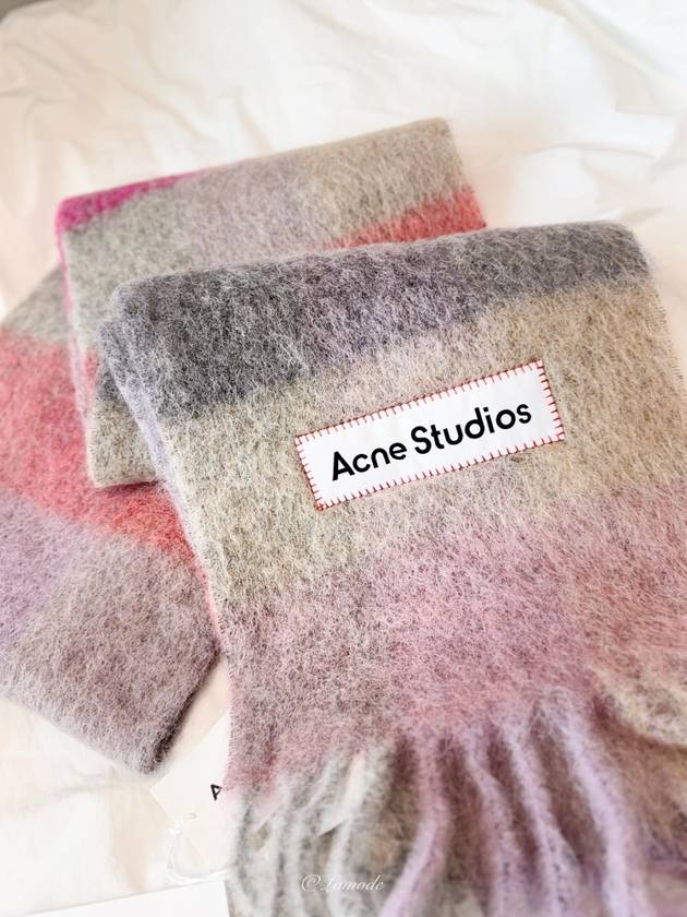 Check Mohair Muffler Fuchsia Lilac Pink - ACNE STUDIOS - BALAAN 5