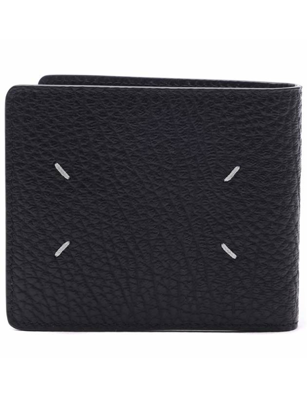 Stitched Leather Bifold Half Wallet Black - MAISON MARGIELA - BALAAN 5