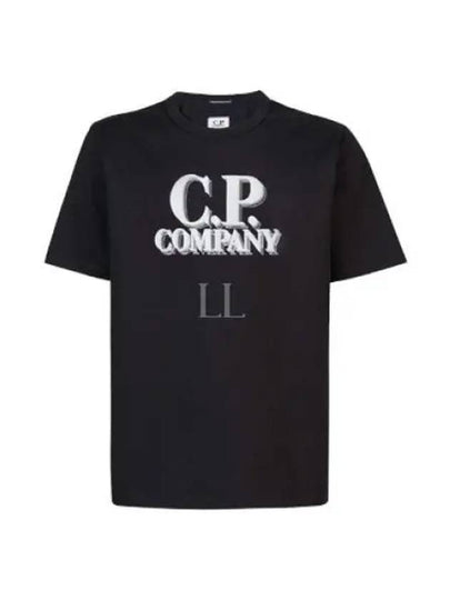 30/1 Jersey Logo Print Short Sleeve T-Shirt Black - CP COMPANY - BALAAN 2