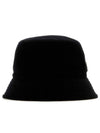 Triangle Logo Corduroy Bucket Hat Black - PRADA - BALAAN 3