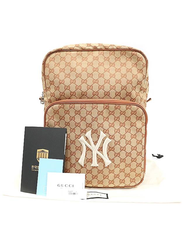 536724 MLB GG logo jacquard NY Yankees New York embroidery patch unisex backpack - GUCCI - BALAAN 2