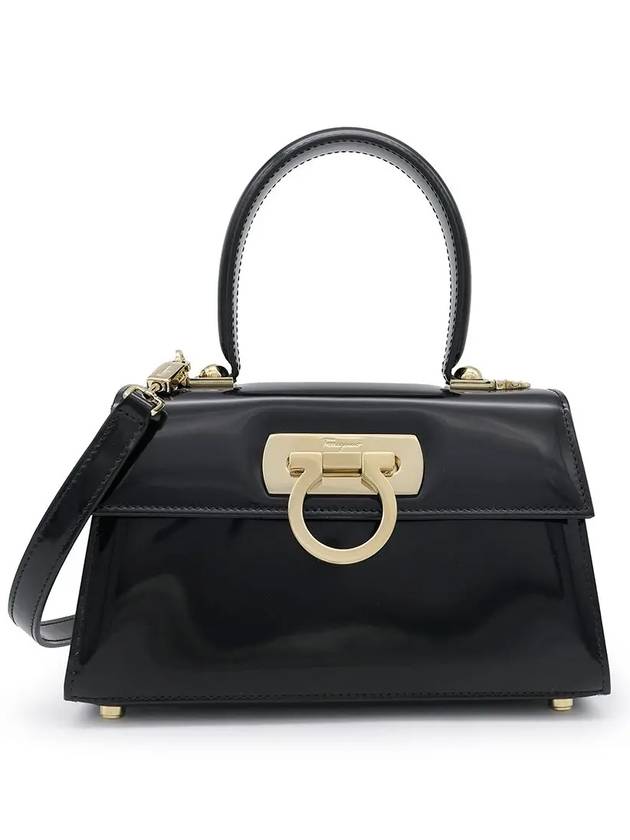 Women's Iconic Top Handle Cross Bag Black - SALVATORE FERRAGAMO - BALAAN 2