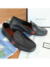 Men's Web Driving Loafers Black - GUCCI - BALAAN.