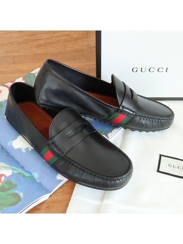 Men's Web Driving Loafers Black - GUCCI - BALAAN 2