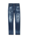 Distressed Faded Straight Jeans Blue - DSQUARED2 - BALAAN 2