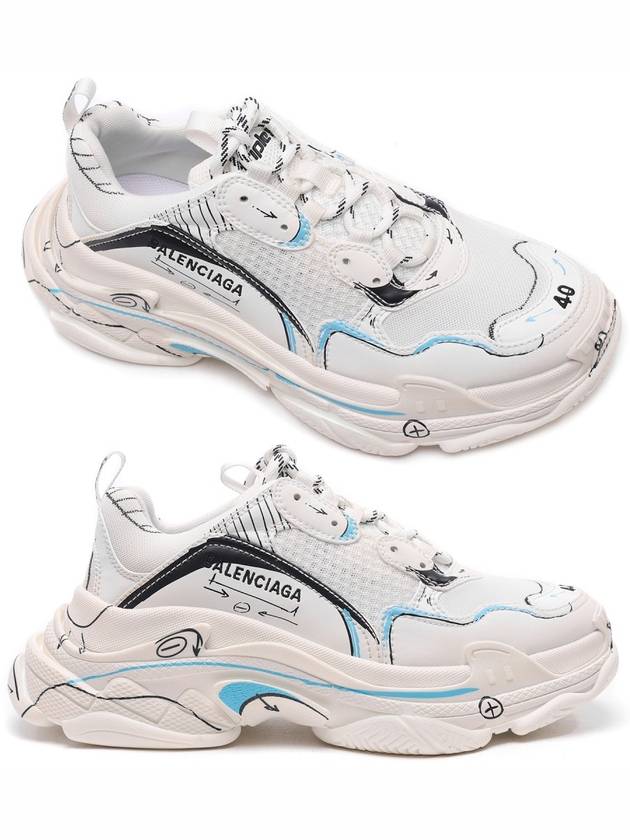 Triple S Sketch All Over Logo Low Top Sneakers White - BALENCIAGA - BALAAN 3