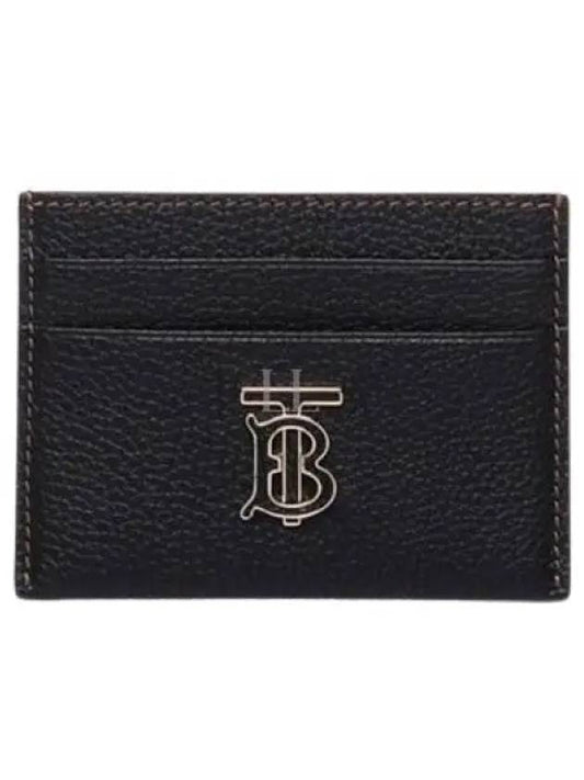 Grainy TB Logo Calfskin Card Wallet Black - BURBERRY - BALAAN 2