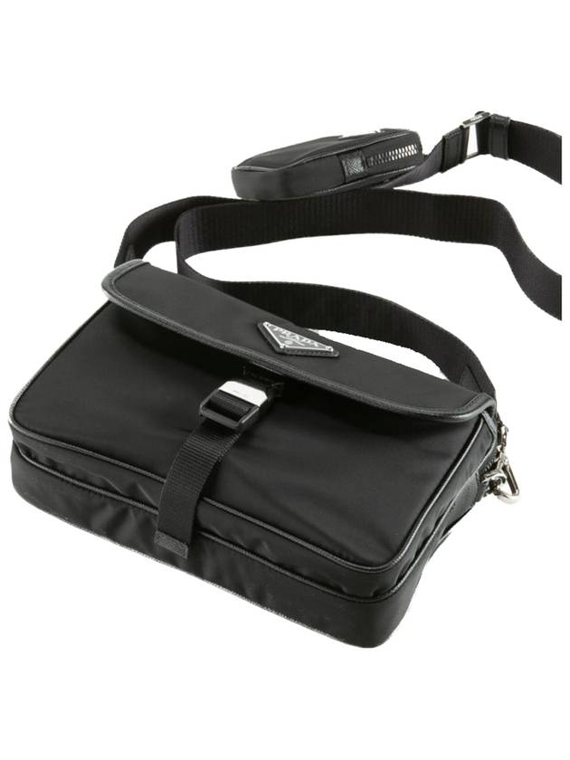 Re-Nylon Saffiano Leather Shoulder Bag Black - PRADA - BALAAN 4