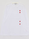 P1T3393 WHITE for red heart long sleeve t shirt - COMME DES GARCONS - BALAAN 3