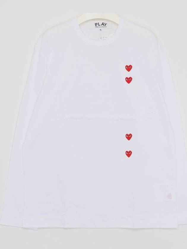 P1T3393 WHITE for red heart long sleeve t shirt - COMME DES GARCONS - BALAAN 3