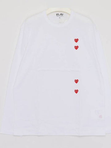 P1T3393 WHITE for red heart long sleeve t shirt - COMME DES GARCONS - BALAAN 1