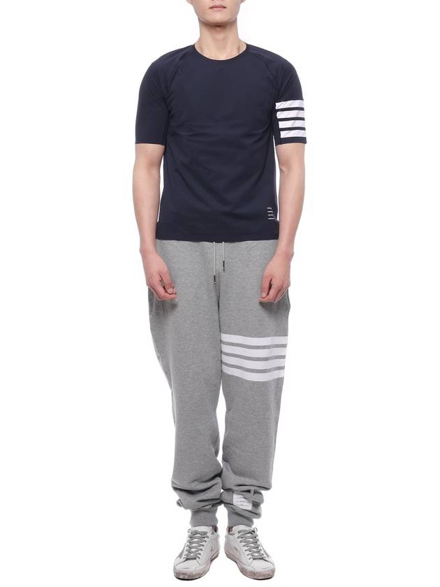 4-Bar Stripe Crew Neck Short Sleeve T-Shirt Navy - THOM BROWNE - BALAAN 4