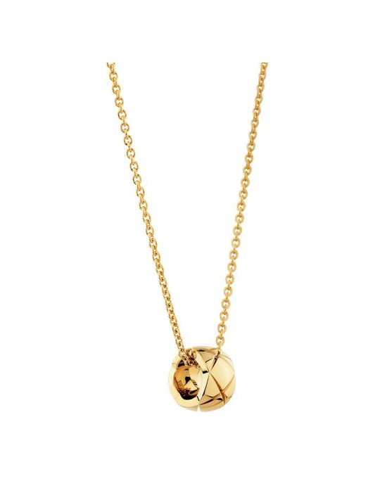 Coco Crush Quilted Motif Necklace Gold - CHANEL - BALAAN 1