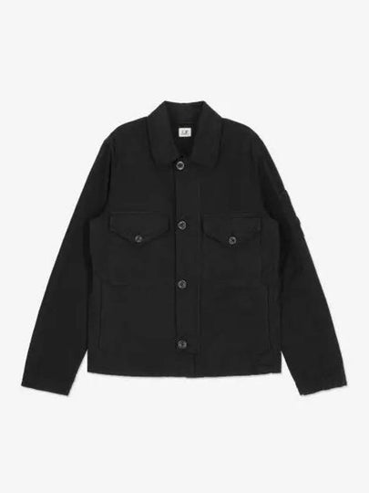 Lens Wappen Two Pocket Collar Cotton Jacket Black - CP COMPANY - BALAAN 2