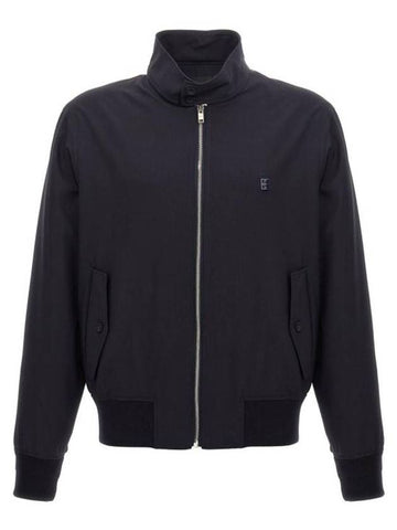 4G Detail Wool Poplin Harrington Zip-Up Jacket Night Blue Navy - GIVENCHY - BALAAN 1