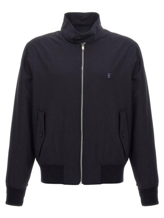 4G Detail Wool Poplin Harrington Zip-Up Jacket Night Blue Navy - GIVENCHY - BALAAN 1