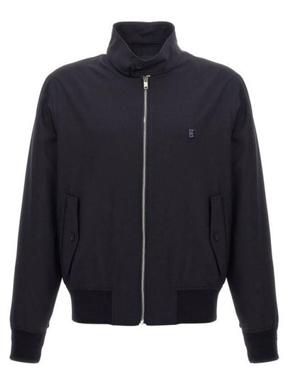 4G Detail Wool Poplin Harrington Zip-Up Jacket Night Blue Navy - GIVENCHY - BALAAN 2