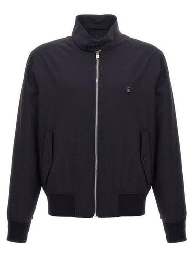 4G Detail Wool Poplin Harrington Zip-Up Jacket Night Blue Navy - GIVENCHY - BALAAN 1