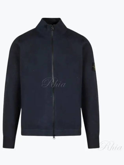 Soft Cotton Knit Zip-Up Jacket Navy - STONE ISLAND - BALAAN 2