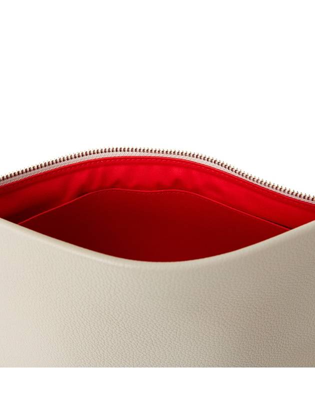 Spike Leather Clutch Bag White - CHRISTIAN LOUBOUTIN - BALAAN 9