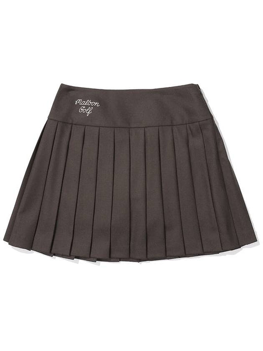 Wool pleated skirt BROWN WOMAN - MALBON GOLF - BALAAN 1