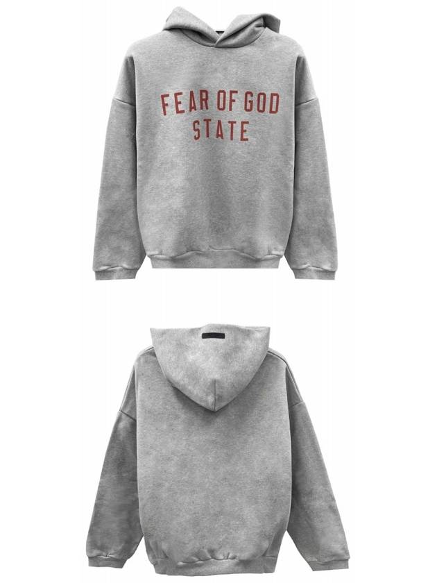 192BT246251F 123 Essential Fleece Hooded Sweatshirt Dark Heather Men s T Shirt TEO - FEAR OF GOD - BALAAN 4