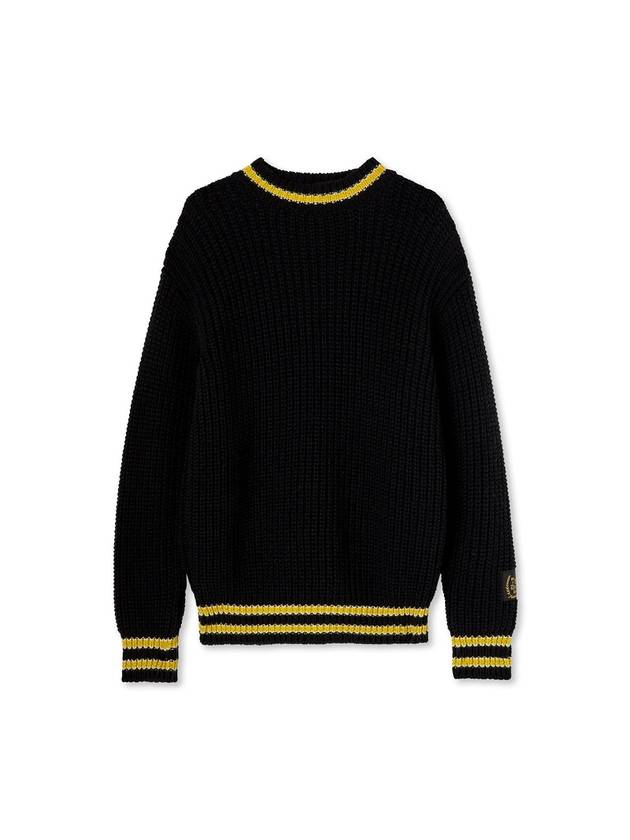 College Patch Crew Neck Knit Top Black - MSGM - BALAAN 1