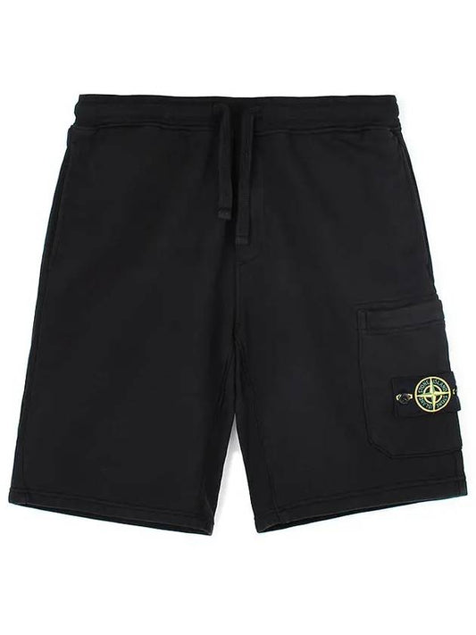 Wappen Patch Pocket Drawstring Shorts Black - STONE ISLAND - BALAAN 2