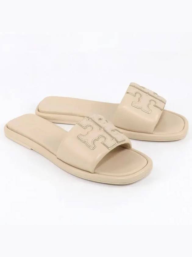 Double T Slide Slippers Beige - TORY BURCH - BALAAN 2