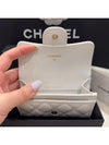 Card Wallet Classic Caviar White Champagne Gold - CHANEL - BALAAN 5