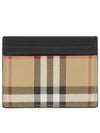 Vintage Check Leather Card Wallet Beige - BURBERRY - BALAAN 4