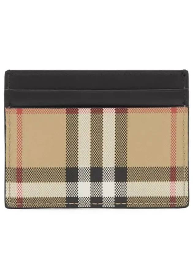 Vintage Check Leather Card Wallet Beige - BURBERRY - BALAAN 4