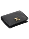 gold logo leather wallet - MIU MIU - BALAAN 1